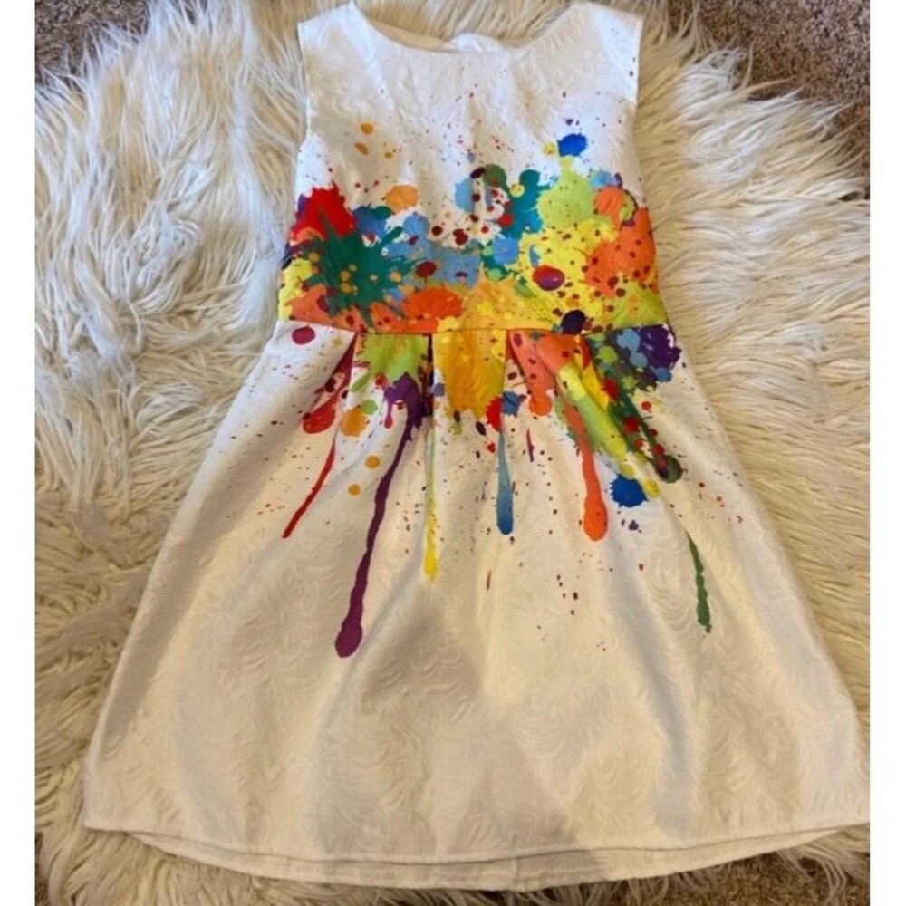 Size 10 girls Artist themed splatter painter dress/costume Art Lover